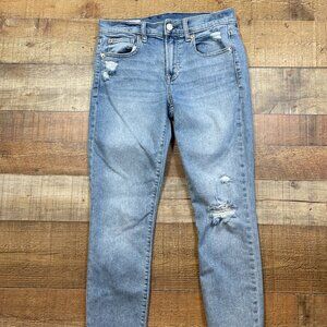 GAP True Skinny Mid Rise Distressed Jeans size 4